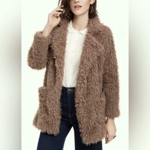 Sage women’s faux fur coat. Beautiful mocha brown. So soft and cozy. Size S.